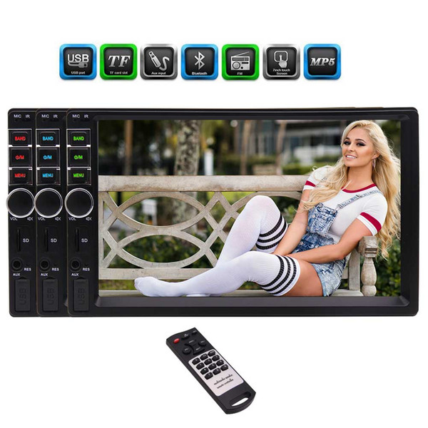 7'' Capacitive Multi-touch Screen Media MP5 Player In Dash Double 2 Din Car Stereo FM Radio/USB/TF/Aux-In/Bluetooth/Hands-Free Call/Steering