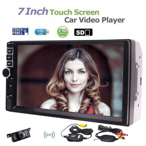 Double Din Bluetooth Car MP5 Player 7'' HD Capacitive Touch Screen Front AUX IN USB/TF Card Bluetooth Autoradio FM Radio Stereo Camera