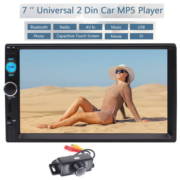 EinCar 7'' Double 2 Din Bluetooth Car Stereo MP5 Player Digital Touch Screen Car Auto Radio Multimedia System BT//FM/USB Aux Input