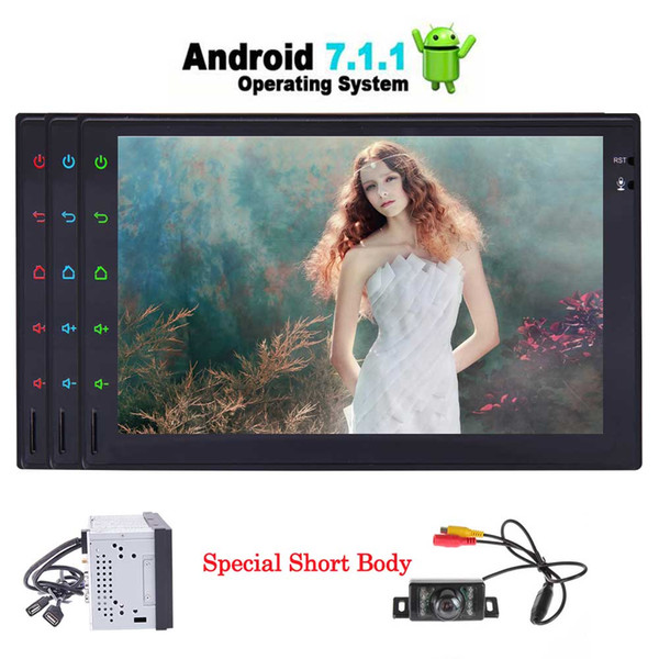 Rear Camera+EinCar Android 7.1 Quad Core Car Stereo Bluetooth Autoradio Video audio Player Double Din Car Radio GPS Navigation Head Unit