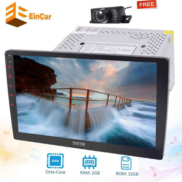 Eincar Car Rearview Camera Double 2Din Car Stereo 10.1''Android 7.1 Double din Octa Core FM/AM Radio GPS Navigation Headunit Bluetooth