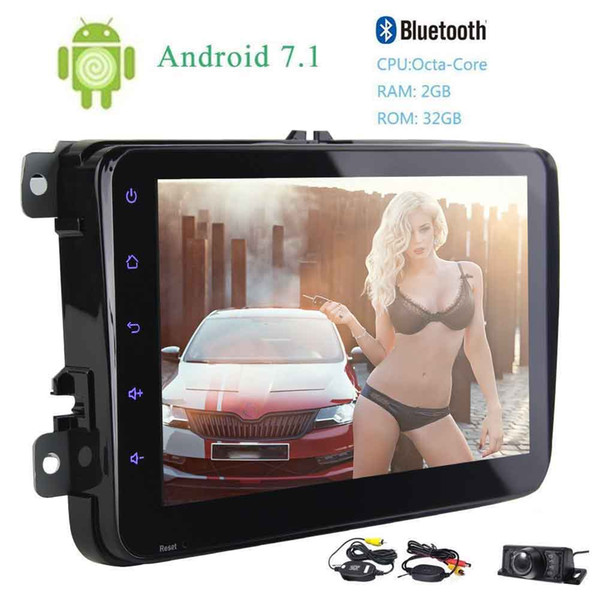 Eincar Wireless Rear View Camera Octa Core Double 2Din 8'' Android 7.1 Autoradio In Dash Car Stereo Radio for VW GPS Navigation