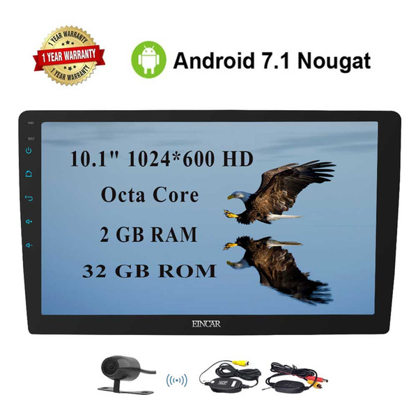 10.1'' Double Din Android 7.1 Octa Core 2GB RAM In Dash Car Stereo GPS Vehicle Radio Receiver 1080P/Bluetooth/Mirrorlink Camera