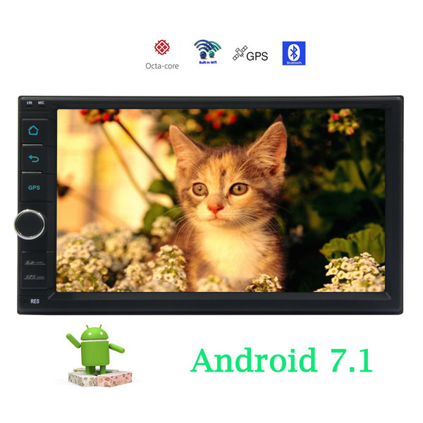 Android car Stereo Octa 7.1 7'' Multi-touchscreen Headunit colorful LED Light GPS Navigation Handsfree Bluetooth Wifi/4g/Mirror Link OBD USB