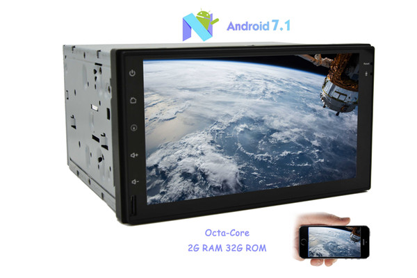 Double 2 din Android 7.1 Nougat Octa-Core GPS Car Stereo 2G RAM+32G ROM NO-DVD MP3 Player In dash Radio Bluetooth Wifi 7''Capacitive