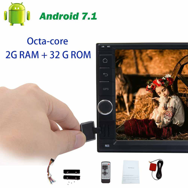 Android 7.1 Octa-core GPS Navigation on-board computer BT Head Unit Double din Car no DVD Player support Steering wheel control USB/SD