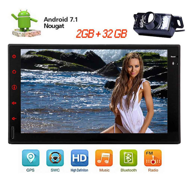 Android 7.1 Car Stereos OCTA-core 7'' 1024*600 Full Touchscreen in Dash Double din Autoradio Bluetooth GPS Navigation Headunit WIFI Mirror