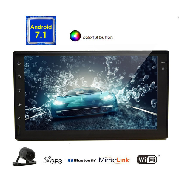 Android 7.1 car Stereo 7'' FULL touchscreen Coloful LED Light Automotive Car Radio Video GPS Navigation Head Unit Octa Core Wifi/Mirrorlink