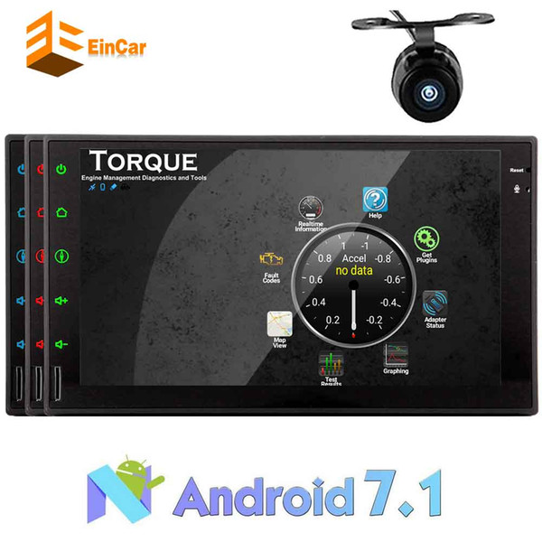 Double Din EinCar Android 7.1 Car Stereo Octa-core 7''Touch Screen Car Multimedia Radio Receiver In Dash Headunit Bluetooth/WiFi/OBD2/Mirror