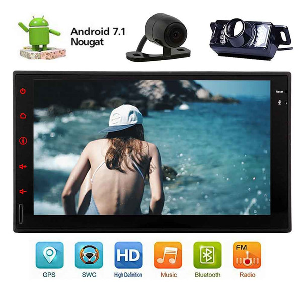 Front&Backup Camera+Universal Android 7.1 OCTA Core Car Stereo Autoradio Universal Double 2 DIN Audio Video Receiver Head Unit Wifi 3G/4G