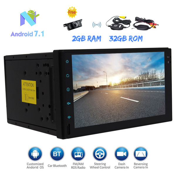 Double Din Car Stereo Car GPS Navigation Android 7.1 Octa-core 2GB 32GB 7