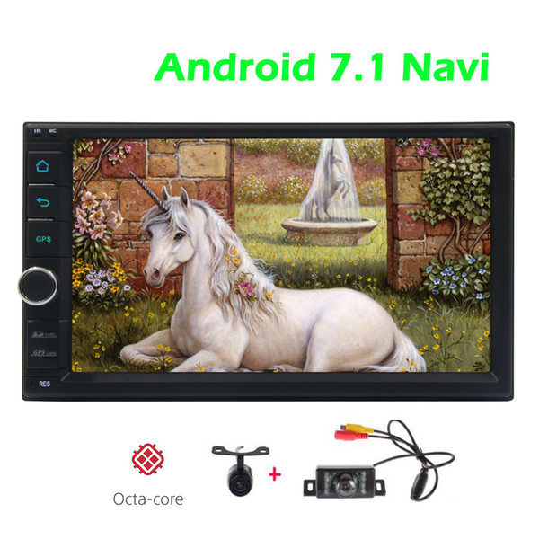 Front&Backup Camera Double din GPS Car Stereo Android 7.1 System Autoradio Bluetooth Car GPS Navigation USB/SD/FM/AM/RDS Radio Receiver