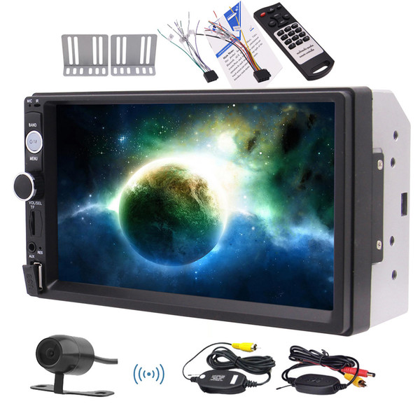 Wireless Backup Camera 7'' Double Din Capacitive Touch Screen Car Stereo MP5 Player Car Radio Audio Car stereo bluetooth Rear View Camera