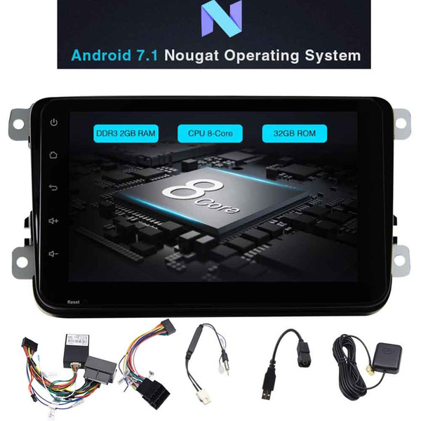 Eincar OCTA Core Android 7.1 Car Stereo 8'' Double Din GPS Car Radio for VW PASSAT In Dash Navigation Vehicle Headunit Bluetooth