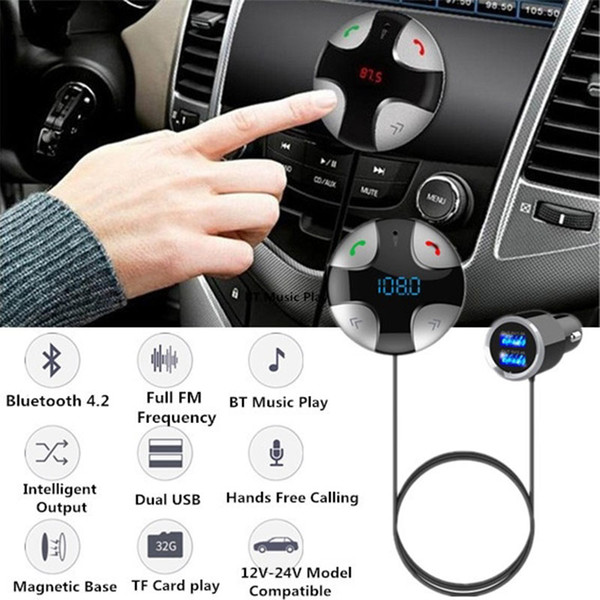 Vehemo 5V/3.4A Hands-Free Wireless Bluetooth Receiver Car Bluetooth Receiver Home Universal Handsfree Mp3 Auto Music