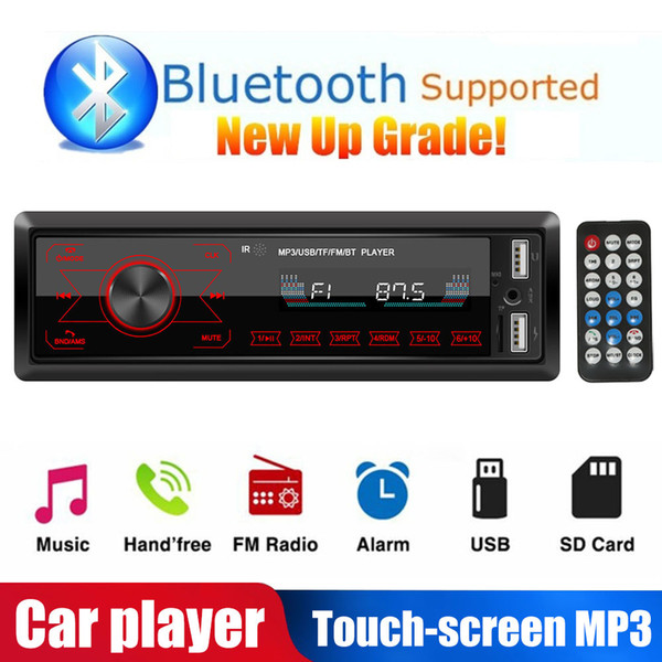Car Stereo Music Player FM/AUX/TF/USB Bluetooth Radio EQ Sound Effect Power Failure Memory MP3 Touch Screen Remote Control