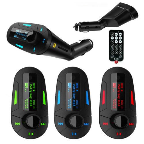 High Quality Hot selling Car MP3 Player Wireless FM Transmitter Modulator USB SD MMC LCD Remote Free shipping