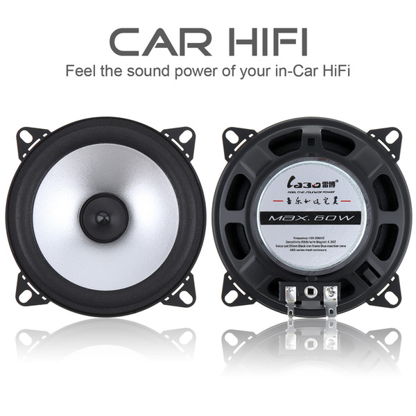 2pcs 4 Inch 60W 2 Way Car Coaxial Vehicle Door Auto Audio Music Stereo Full Range Frequency Hifi Speakers CAU_405