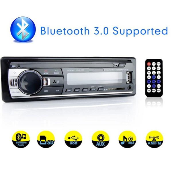 Car Radio Stereo Player Digital Bluetooth Car MP3 Player 60Wx4 FM Radio Stereo Audio Music USB/SD with In Dash AUX Input