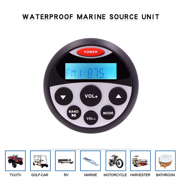 Waterproof Marine Stereo Bluetooth Radio Motorcycle Audio Boat Car MP3 Player Auto Sound System FM AM Receiver For SPA UTV ATV