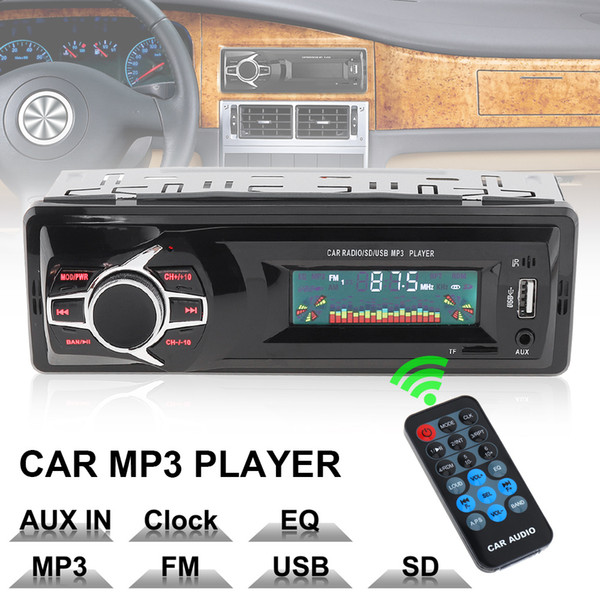 12V LCD Display Car Radio MP3 Player Vehicle Stereo Audio In-Dash Aux Input Receiver Support TF / FM / USB / SD with Remote Control CAU_02A