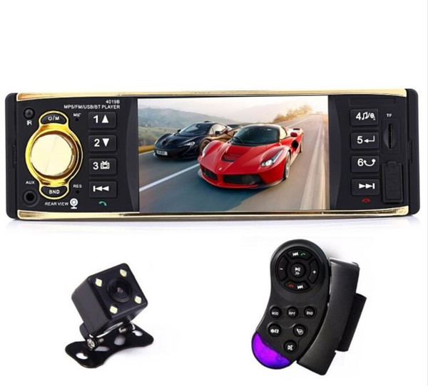 4.1 inch 1 One Din Car Radio Audio Stereo USB AUX FM Radio Station Bluetooth with Rearview Camera Remote Control