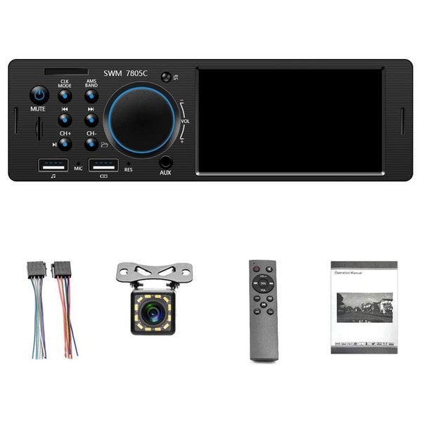 Car Stereo Single Din Multimedia Radio 4.1 inch Press Screen Bluetooth Audio Hands-Free Calling, USB, SD, AUX Input, FM Radio Re