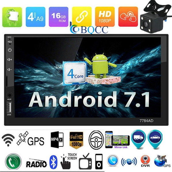 Autoradio 7in 2Din Bluetooth Android 7.1 Car Stereo MP5 MP4 Player GPS FM/AM Radio + Map