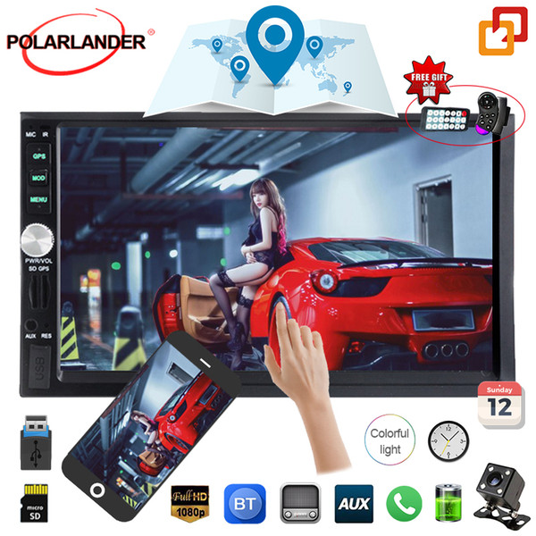 Car StereoVehicle GPS Units Equipment Bluetooth Universal 7 inch 2Din car radio Radio Tuner USB / TF / AUX MP5 MP3/MP4 Players