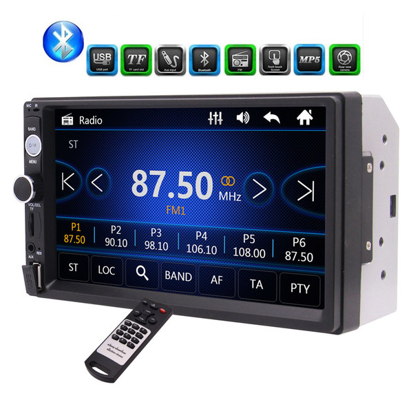 7'' HD Bluetooth Car MP5 Player TFT Capacitive Touch Screen FM Radio Car Video USB TF Aux input Colorful Buttons Car Stereo Music