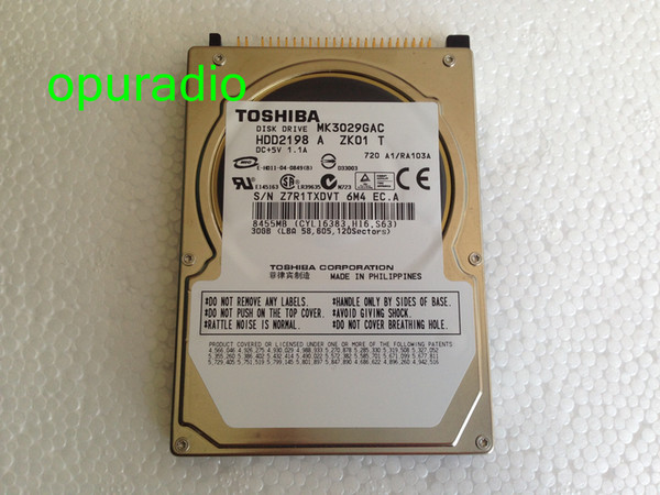 DISK DRIVE MK3029GAC hard disk 30GB HDD2198 DC+5V 1.1A 8455MB for Peugeot 407 chrysler HDD alpine car navigaiton audio systems