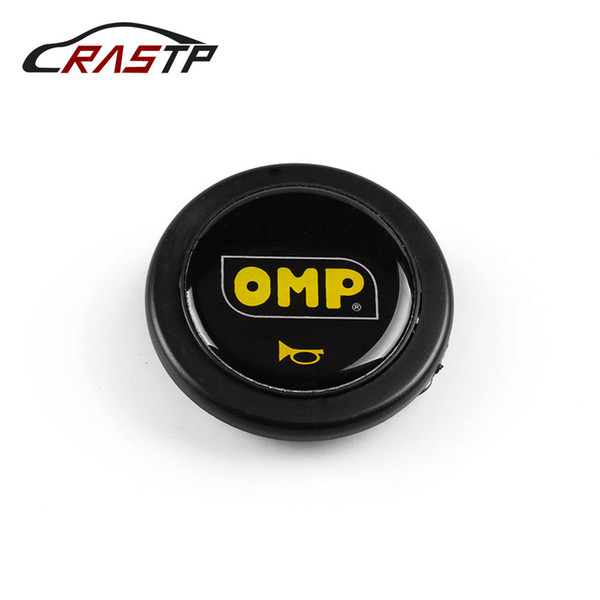 RASTP - 350mm/ 14inch OMP Deep Corn Drifting Racing Car Suede Leather Steering Wheel Horn Button Push Cover RS-STW011-H