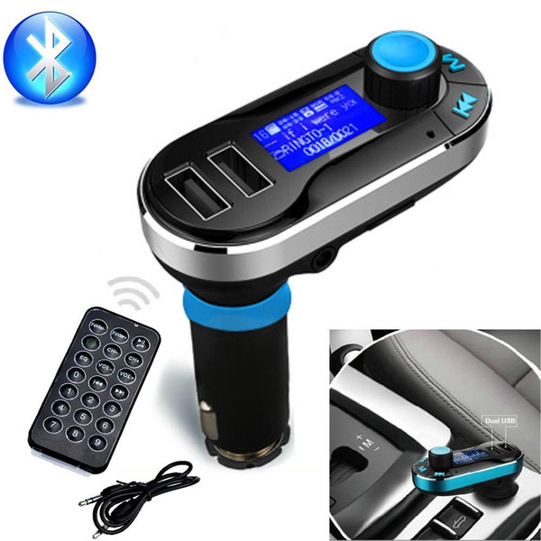 Wireless In-Car Bluetooth 4.0 MP3 FM Transmitter Radio Adapter Car Kit with 1.4 Inch Display and USB Car Charger