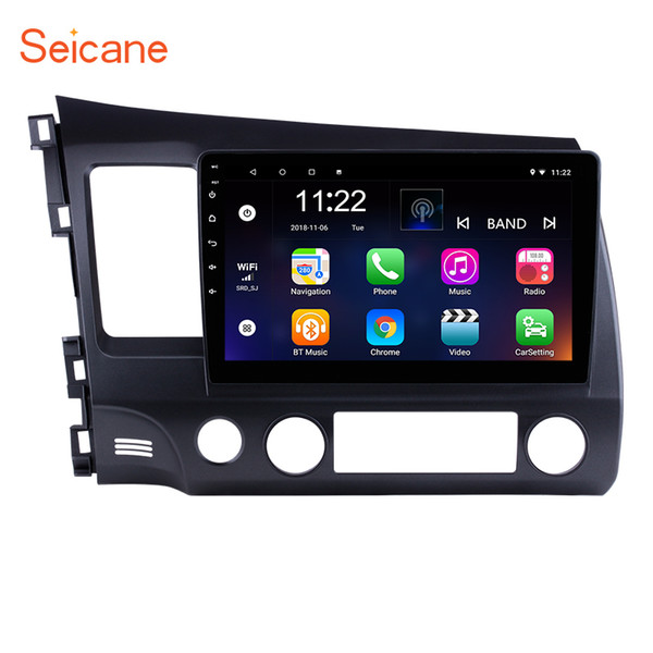 1024*600 HD Touch Screen 10.1 inch Android 8.1 Car Stereo GPS Navigation for 2006-2011 Honda Civic with Bluetooth WIFI AUX USB support 1080P