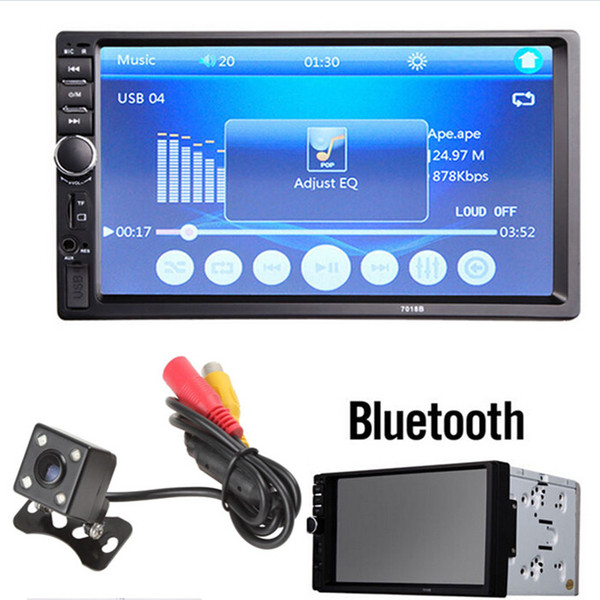 7018B 7 Inch LCD HD 2-DIN Car In-Dash Touch Screen Bluetooth Car Stereo FM MP3 MP5 Radio Player with Wireless Remote Control CMO_20D