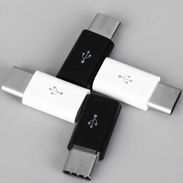 Android Micro USB To Type-C USB C 3.1 Type C Adaptor Data Transmission Charger Adapter Black White Color Car Can Use