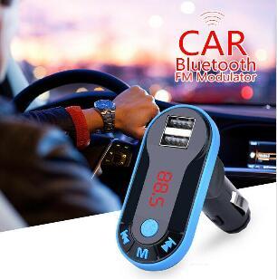 2019 Car Bluetooth FM Modulator mp3 music player hands-free calling dual USB card