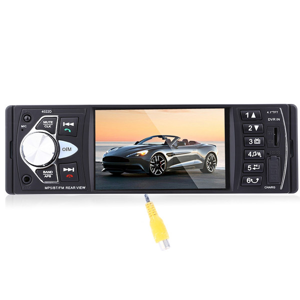 4.1 Inch 1 Din HD Car Stereo Radio Bluetooth MP3 MP5 Player Support USB / FM / TF / AUX with Rearview Camera