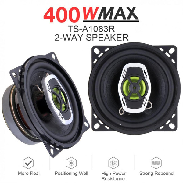 1Pair 4 Inch 10cm 400W 2 Way Car Coaxial Auto Audio Music Stereo Full Range Frequency Hifi Speakers Non-destructive Installation