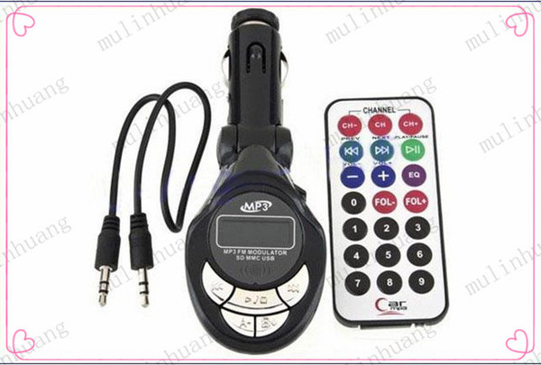 Car kit MP3 Foldable FM Transmitter for SD/MMC/USB/CD FM with remote control support SD card and USB slot MQ100