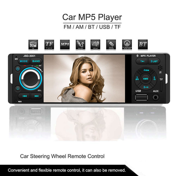 4.1 Inch TFT 1080P Touchscreen In-dash Radio, Bluetooth, MP3/MP4/MP5/USB/SD AM/FM Car Stereo Support USB Input Wireless Remote Control