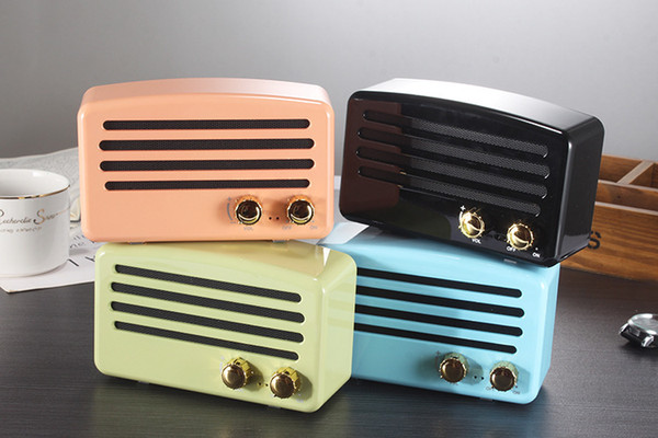 4styles Bluetooth Speaker vintage mini Classic Style Rich Bass Radio Loud Stereo Sound System Portable Wireless Speaker car decor FFA1030