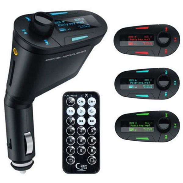 Hot Car Kit MP3 Player Wireless FM Transmitter Modulator wma wireless USB SD MMC LCD With Remote Light