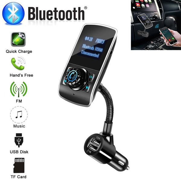 Wireless Car FM Transmitter Radio Adapter Hand-free Calling with Built-in Microphone Wireless Noise Concellation MP3 Player