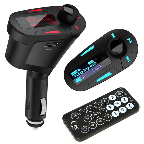 2015 New Arrival Hot Sale Kit Car MP3 Player Wireless FM Transmitter Modulator USB SD MMC LCD with Remote#L31122