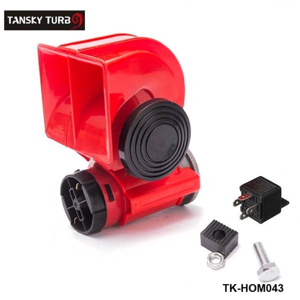 TANSKY- Car Motorcycle Truck 12V Red Compact Dual Tone Electric Pump Air Loud Horn Vehicle Siren TK-HOM043