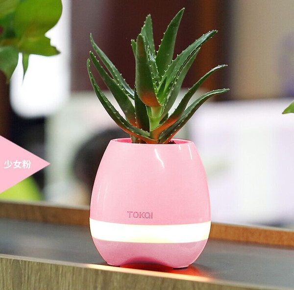 CAR HOUSE New Bluetooth Speaker Smart Colorful Piano Music Flower Pot Touch Induction Creative Gift Indoor Green Plant Music Potted Plant