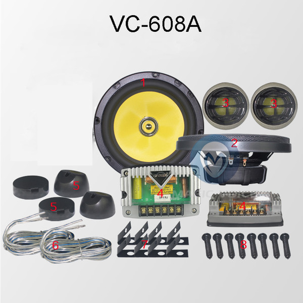 VC-608A Top-Grade Automotive Component Speakers Passive 130W 92db Sensitivity car