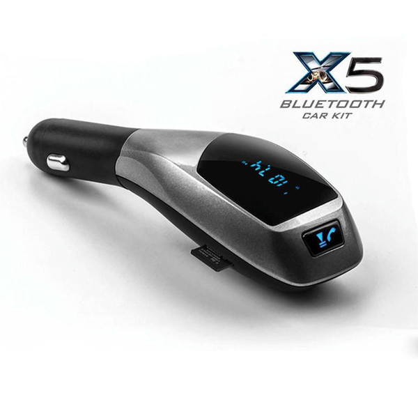 X5 Wireless FM Transmitter Bluetooth Car Kit MP3 Player Handsfree Call Radio Modulator With USB TF Speakerphone Car Charger