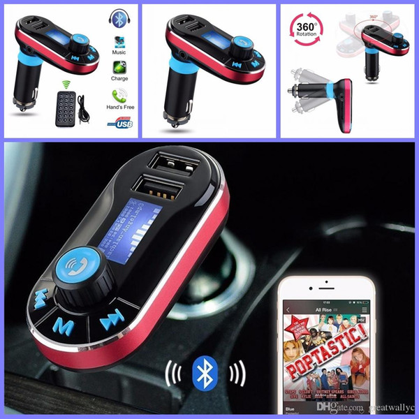 BT66 Wireless Bluetooth Car Kit FM Transmitter MP3 Player With Dual 2.1A USB Charger Support USB SD Card Wireless Remote Control LCD Display